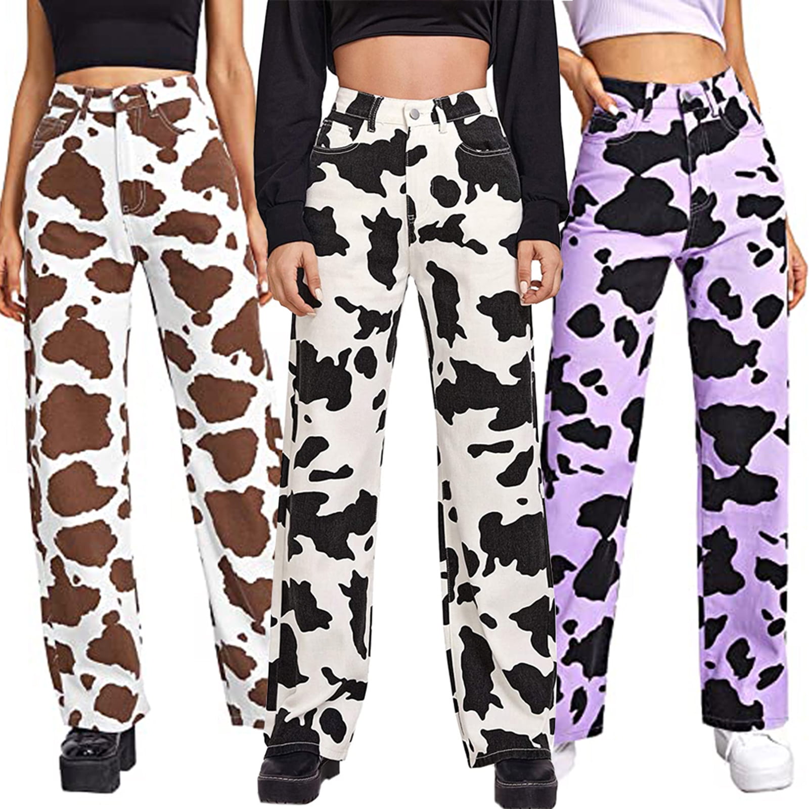 Bailey Rose Womens Bottoms | Never Settle Cow Print Pants Brown/Cream -  Emerson Pirot